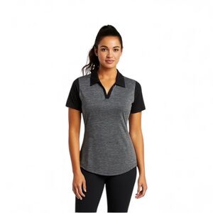 Women’s, AdidasGolf/Athletic/Athleisure Polo, Size M, NWT, Black/ Gray.